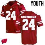 Youth Wisconsin Badgers NCAA #24 Adam Krumholz Red Authentic Under Armour Stitched College Football Jersey TL31R53BY